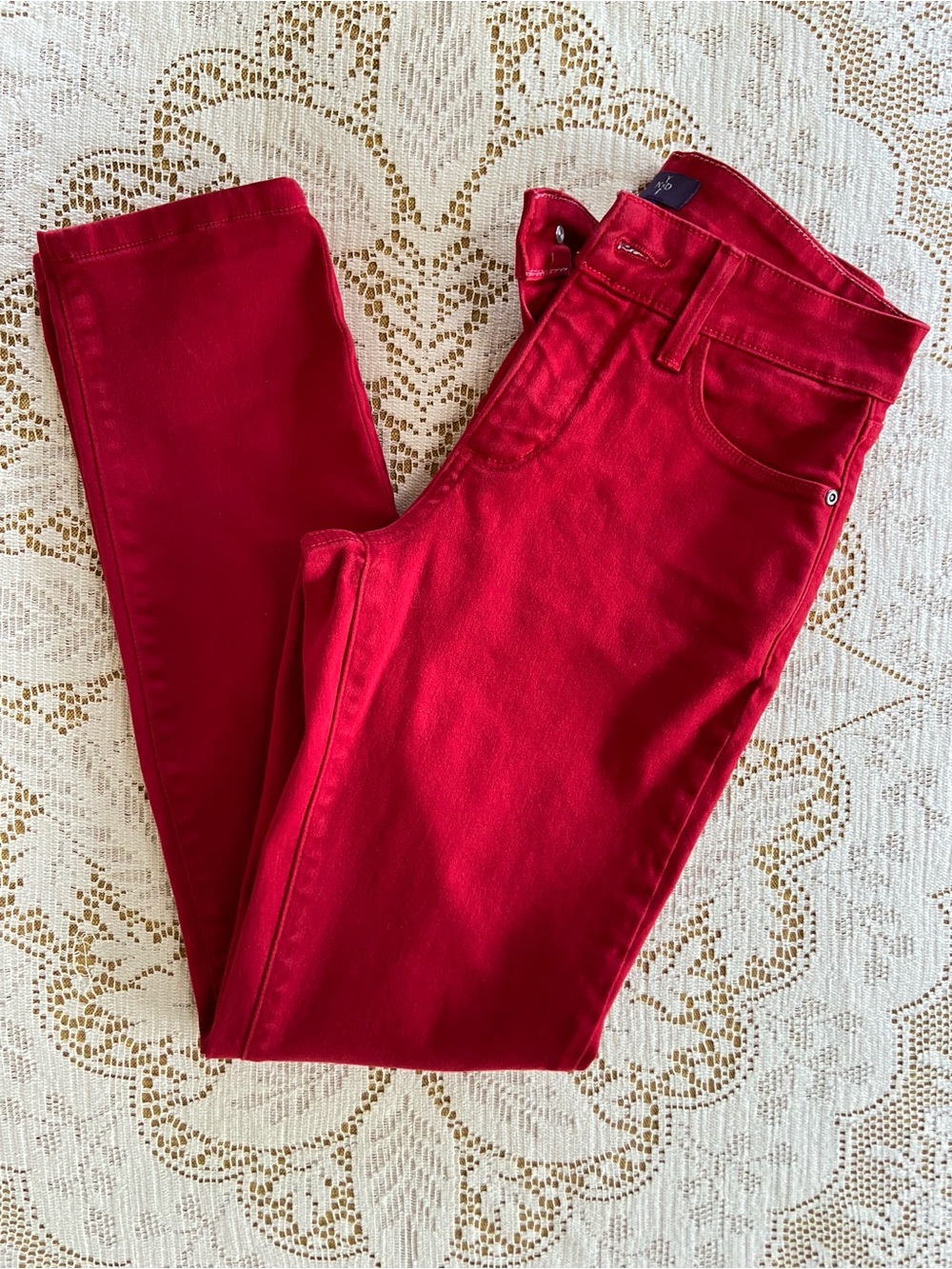 NYDJ  Mid Rise ALINA Legging Stretch Red Jeans Size 2